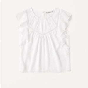 Flutter Sleeve Lace Trim Top